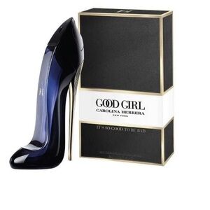 Carolina Herrera Black and Deep Blue Stiletto Heel Bottle Design